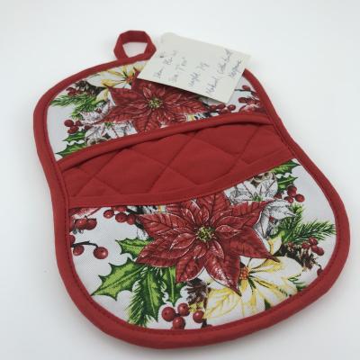 China Sustainable Christmas Style Cotton With Black Neoprene Pot Holder for sale