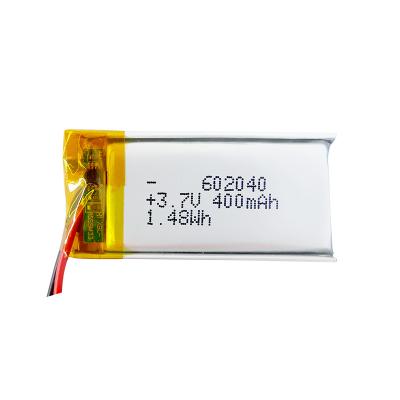 China Toys OEM ODM Customized Rechargeable Battery 400mah 602240 3.7v Lithium Ion Battery for sale