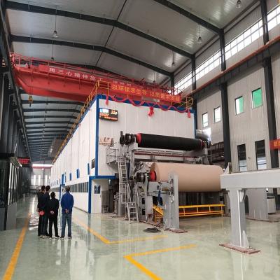 China Fast Speed ​​Corrugated Paper Making Machine Waste Recycle Piping Line Virgin Bamboo Wood Bagasse Hemp Paper Making Paper Mill for sale