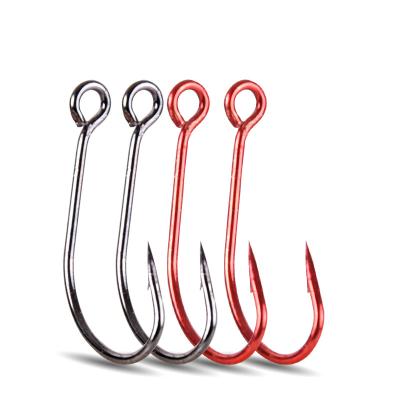 China 50pcs Fishing Crank Hook Hook Leg Long Fishing Tackle Big Eye Fishing Hooks Single Hooks Accessories High Carbon Steel Barbed Carp for sale