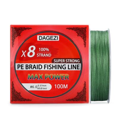 China 8 Strand PE Sink Line 100m Braided Fishing Line 10-80LB Smoother Multifilament Fishing Lines For Carp Fishing Tackle for sale