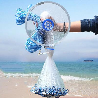 China Multifilament 2.4m/7.87ft Diameter Fishing Net Hand Hook Fish Net Spinning Diameter Nylon Bait Casting Sinker Mesh Spread White Nest USA for sale