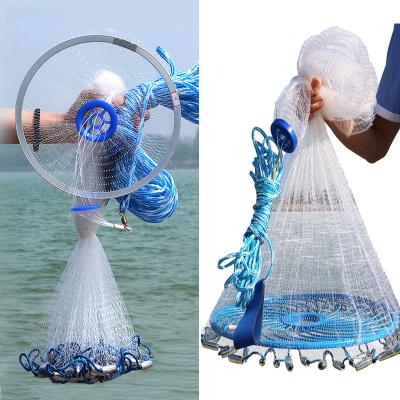 China Multifilament Aluminum Nylon Fishing Line Hand Casting Net or Blue Monofilament Ring Folding Network Steel Plastic Pendant Net for sale