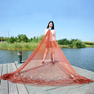 China Traditional Multifilament Cast Net Hand Throw Fishing Net Strong Trap Tire Line Manually Spread Automatic Casting Landing Net for sale