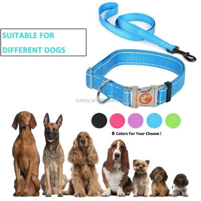 China Durable Thoughtful Nylon Dog Collar Metal Buckle And Nylon Dog Leash Set for sale