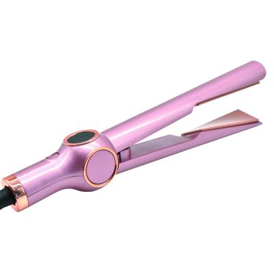 China Hair Straightening Iron 2 IN 1 Professional Custom Private Label Mini Hair Straightener Ceramic Coated Hair Curling Straightening Flat Iron for sale