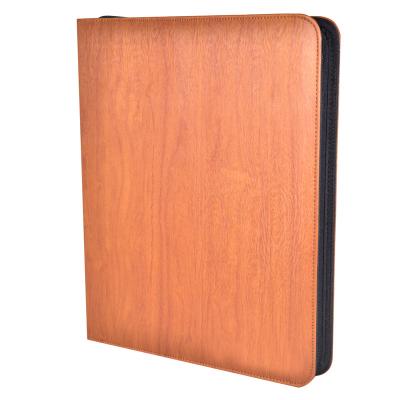 China Zipper Leather Executive File Folder Case Leather Binders for sale