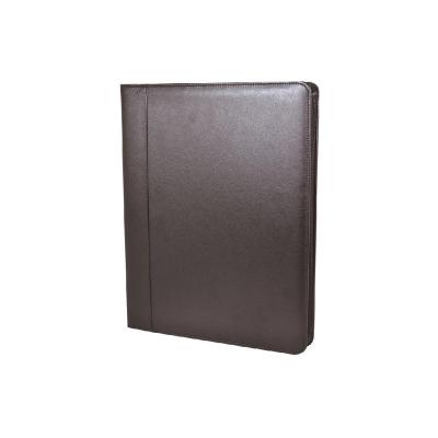 China Leather With Calculator Emboss Logo Mens A4 Faux PU Leather Folder Organizer for sale