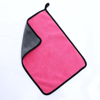 China Compressed Luxury Double-Layer Plush Car Wash Towel Microfiber Towel Absorbent Car Cleaning And Drying for sale