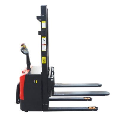 China Hotels Loading 1000kg To 2000kg Lifting 1.6m-4m Hydraulic Battery Operated Stacker for sale