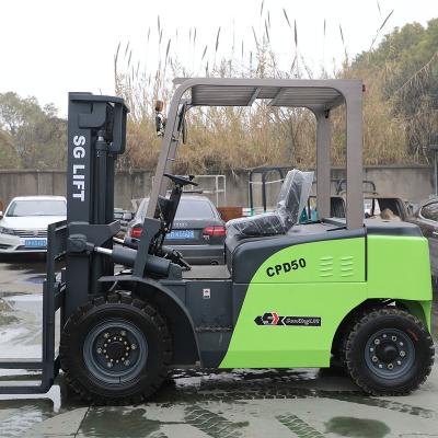 China Hotels Loding 5000kg Lifting 3m Stacker Electric Fork Truck for sale