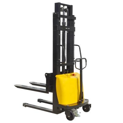 China Hotels Electric Portable Self Pallet Lift Hand Loading Stacker / Semi Electric Forklift Stackers for sale