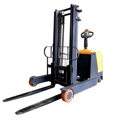 China Hotels Lift 1500kgs 1.5t Hydraulic Single Scissor Forklift Electric Pangolin Stacker Fork Reach Truck for sale