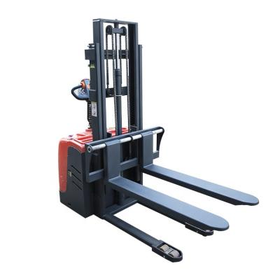 China Hotels Pangolin Hydraulic Stacker 1.6m 2.5m 3m 1000kg 1200kg1500kg Walkie Load Electric Straddle Stacker Forklift for sale