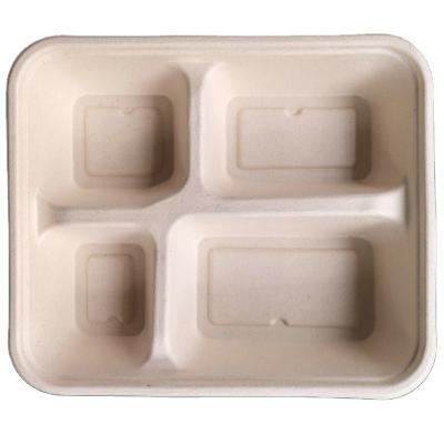 China Promotion 15%off 1000ml 2oz Sugarcane Bagasse Food Container Eco Friendly Biodegradable Lunch Box With Compartment Lid for sale