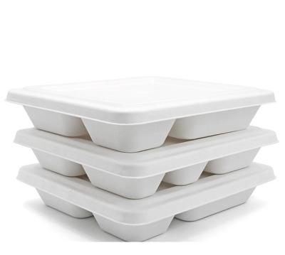 China Eco Friendly Biodegradable Compostable Bamboo Pulp Food Container Bagasse 15%off Takeaway Packaging for sale