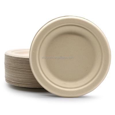 China 15%off Eco Friendly Desechable Disposable Biodegradable Compostable 9 Sugar Cane Bagasse Party Dinner Plate of 10 Sugar Canes for sale