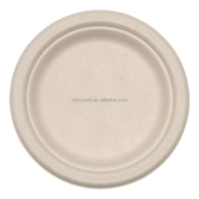 China Customized Green Disposable Compostable Degradable Tableware Eco Friendly Organic Sugarcane Tableware 9inch Bagasse Paper Plate for sale