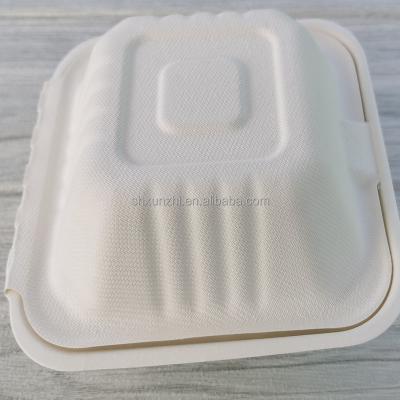 China Promotion 15%off Disposable Sugarcane Bagasse Food Container Disposable Tableware Packaging Desechable Biodegradable Eco Friendly With Lid for sale