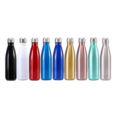 China Sustainable Glossy Paint 500ml Cola Shaped Stainless Steel Sport Drinking Water Bottle for sale