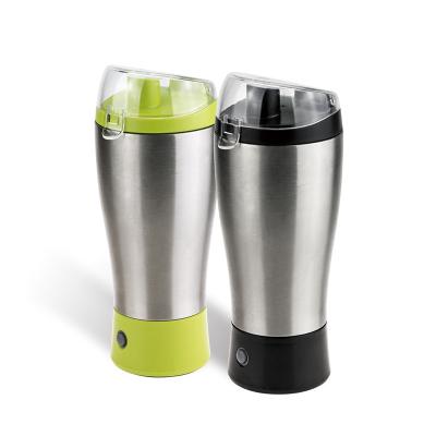 China Hot Sale 400ML 14OZ Double Wall Viable Stainless Steel USB Electric Protein Eco Shaker Bottle For Gym for sale