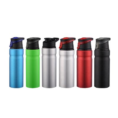 China New Style 750MLPromotional Aluminum Sport Metal Sustainable Travel Sustainable Water Bottles With Straw Lid for sale