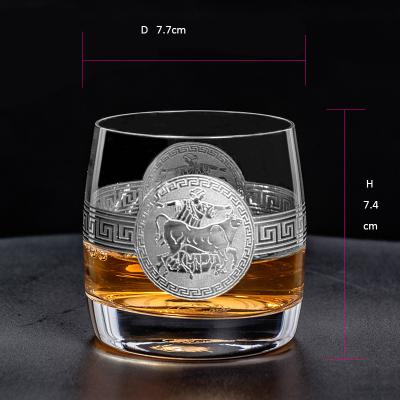 China Wholesale Lead Free Lead Free Glass Silver Plated Old Fashioned Tumbler With Design 8 Ounce Europa Wine Glass Whiskey for sale