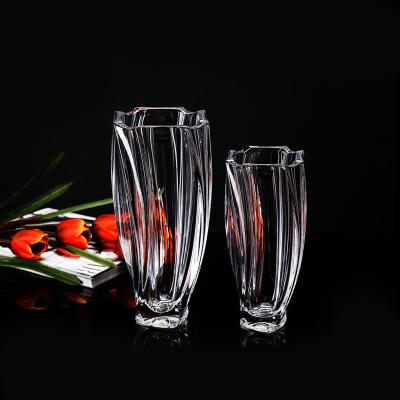 China Europe wedding glass vase table top decoration luxury transparent glass home decor flower vase for sale