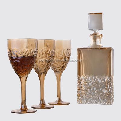 China 7pcs Bohemia Style Luxury Elegant Gold Jihlava Style BREF Crystal Wine Set for sale