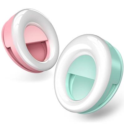 China ABS+PC Cool Warm Cool White Light Mobile Phone Makeup Video 20% New Rechargable Logo Usb Selfie Ring for sale