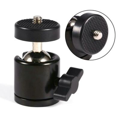 China Hot Shoe Photography 360 Swivel Aluminum Alloy 1/4 Inch Screw Mount Camera Ball Head, Tripod Ball Head Monopod for sale