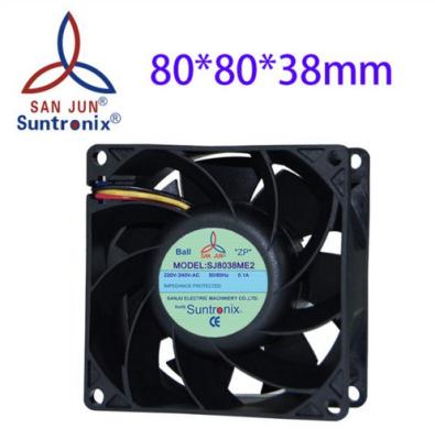 中国 Cooler Suntronix Industrial Axial AC Fan 80mm. 115V 230V 80*80*38mm AEC. High speed exhaust fan motor. For DIY cooling vent fans 販売のため