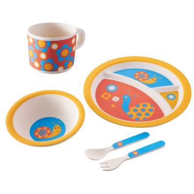 China New Novelty Cartoon Kids Tableware Dish Bowl Bamboo Dinner Set for sale