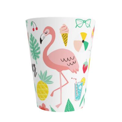 China Sustainable Bamboo Fiber Recycled Kids Children Tea Cups Coffee Cup Pink Mug for sale