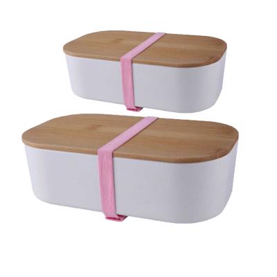 China 2021 Bamboo Lunch Box Home Square Food Storage Container Heatable for sale