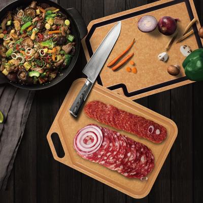 China Sustainable Large Size Eco Friendly Wooden Barbecue Meat Cutting Board Chopper for sale