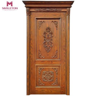 China Economy Modern Smileton Custom Design Exterior Single Bedroom Door Wooden House Sliding Door for sale