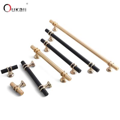 China Modern Success Factory Promotion Oukali Bar Pull Bar Kitchen Cupboard Cabinet Drawer Zinc Alloy Door Amazon New T Long Knurled Handles for sale