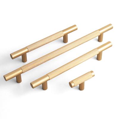 China 256MM China Amazon Sale New Style Gold T Bar Modern Simple Dresser Good Furniture Wardrobe Cabinet Door Pull Handles for sale