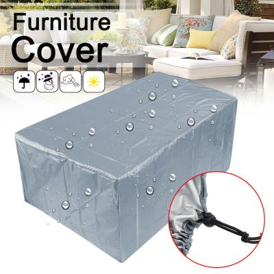 China 210D Furniture Outdoor Waterproof Rectangle Table Cover Dust Antifreeze Silver Oxford Cloth SKUB08686 for sale