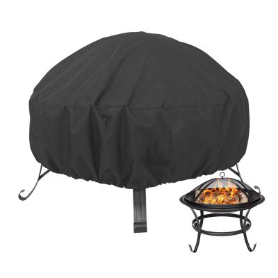 China Stored Patio Garden BBQ Outdoor Fire Pit Protector Round Fire Pit Portable Durable Waterproof Cover for sale