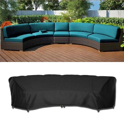 China Custom Waterproof Heavy Duty Waterproof Garden Patio Furniture Curved Sofa Couch Cover Outdoor Furniture Sectional Cover for sale