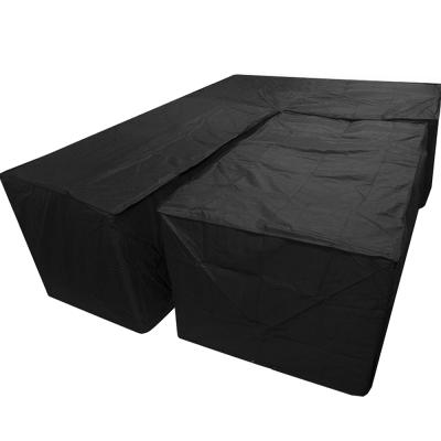 China Waterproof Outdoor Waterproof Fabric L Shape Furniture Cover Garden Patio Furniture Dust Cover Sofa Set Custom Size for sale