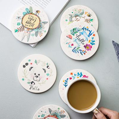 China MAXERY Sustainable Strong Absorption Diatomite Water Cup Customizable Drink Coasters For Home for sale