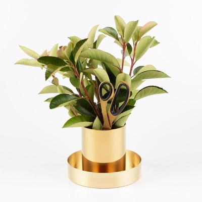 China MAXERY Handmade Flower Vase Morden Flower Vase Modern Stainless Steel Table Brass Luxury Metal Pen Organizer Brass for sale