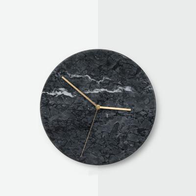 China Luxury Decorative Marble Wall Clock in Kitchen, Living Room, Bedroom, Office Indicator-Gold, Battery Operated for sale