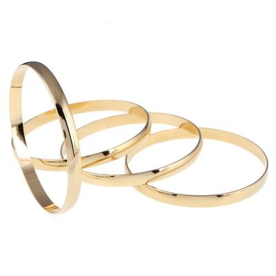 China 4pcs Popular Fashion Ethiopian Gold Color Bangles Simple Dubai Bangles For African Trendy Shiny Bangles for sale