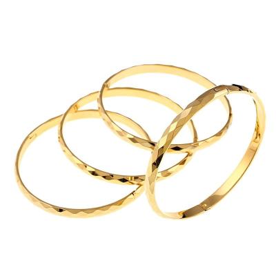 China Popular Ethiopian Jewelry 4pcs Gold Color Dubai Bangles For African Bangles For Women Jewelry for sale