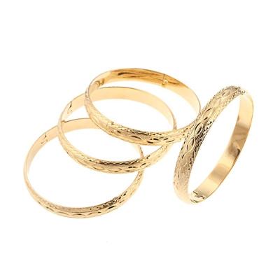 China Women's Bridal Jewelry 4pcs Bracelets 24k Gold Color Trendy African Arab Ethiopian Popular Dubai Wedding for sale