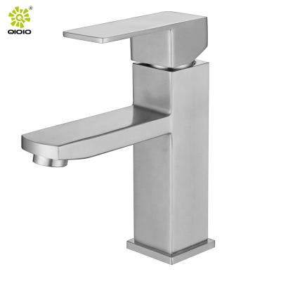 China Kaiping 304 Stainless Steel Ware Basin Mixer Taps Competitive Brushed Sanitary Taps Metered For Hotel Bathroom for sale